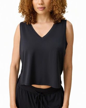 Kindred Bravely Aria Cropped V-Neck Tank in Black at Nordstrom, Size X-Large