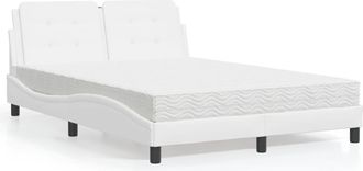 vidaXL Vidaxl - Cama Con Colch&oacute;n Cuero Sint&eacute;tico Blanco 120x200 Cm