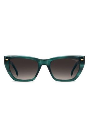Carrera 52mm Rectangular Sunglasses in Green Horn/Dark Grey at Nordstrom