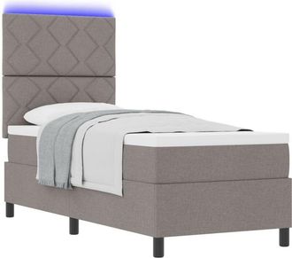 vidaXL Box Spring Bed with Mattress Taupe 80 x 200 cm Fabric Vidaxl