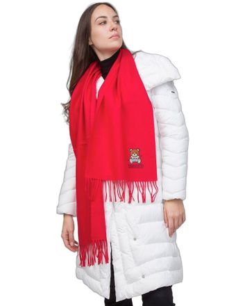 Moschino Womens Scarf Red Lambswool Accessories