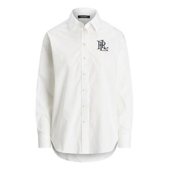 Ralph Lauren Shirts, female, White, Size: M Relaxed Fit Stretch Cotton Shirt