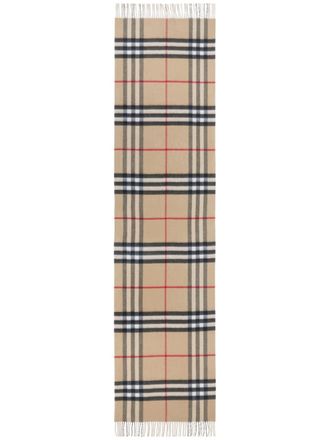 Burberry Sciarpa Reversible Check in cashmere - Toni neutri