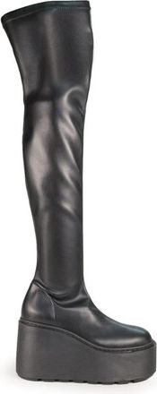 Vic Mati&eacute; F20 Zeppa Streep Laars - Dames - Over de knie laarzen - Zwart - 36 EU - Leer - Schoenen