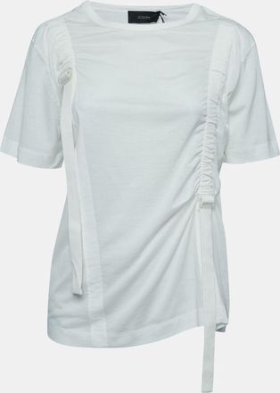 Joseph Off White Cotton Adjustable Strap Detailed Half Sleeve T-Shirt