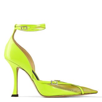 Jimmy Choo London X Mugler Patent Leather Strap Pumps, Brand Size 34 ( US Size 4 )