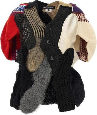 Junya Watanabe Patchwork Cardigan - Dames - Vesten - Veelkleurig - M - Wol - Truien & Vesten