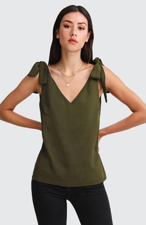 Belle & Bloom Feel For You V-Neck Top in Military at Nordstrom, Size X-Small Au