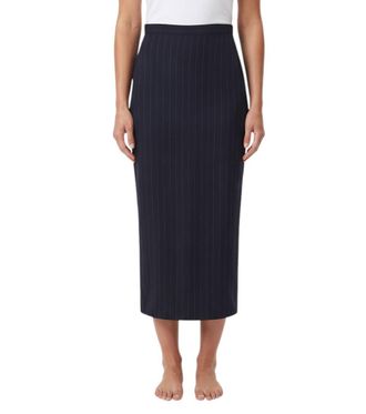Givenchy Dark Blue Stripes Midi Skirt