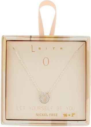 Leith Cubic Zirconia Initial Pendant Necklace in O- Clear- Silver at Nordstrom Rack