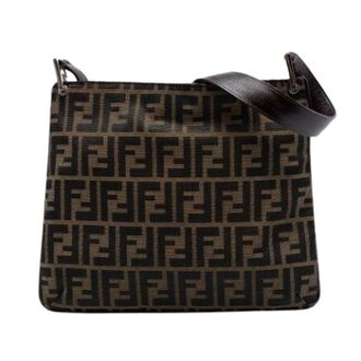 Fendi Pre-owned Canvas Schoudertas - Dames - Pre-owned - Bruin - Maat: ONE Size Leer