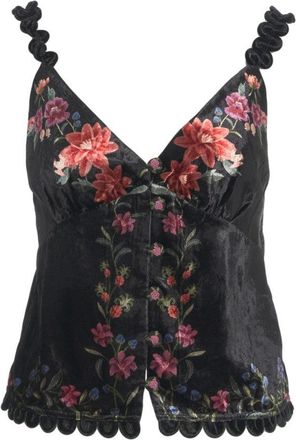 Farm Rio Floral Velvet Top