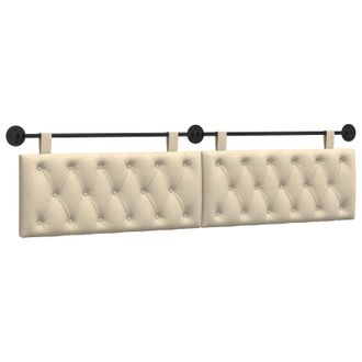 vidaXL Cabecero Colgante Crema Tela Vidaxl