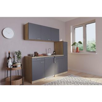 Respekta Cucina Minicucina Cucina singola Modulo cucina Rovere grigio Luis 180 cm Respecta