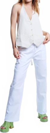Q2 High Rise Cargo Pants In White