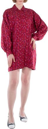 Max Mara Ozio Printed Silk Shirt Dress, Brand Size 38 ( US Size 4 )