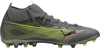 Puma Ultra 5 Match+ voetbalschoenen voor heren, voor harde ondergrond (Gematteerd Zilver)