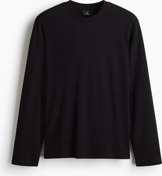 H&M Jerseyshirt in Regular Fit - Schwarz