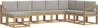 vidaXL Conjunto De Sof&aacute;s De Exterior 8 Uds. Blanco Y Gris Claro Vidaxl