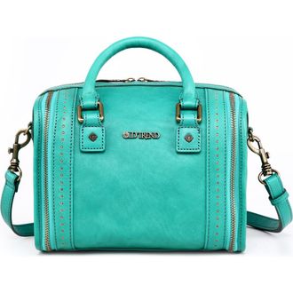 OLD TREND Mini Trunk Leather Crossbody Bag in Aqua at Nordstrom Rack