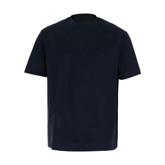 Emporio Armani Jersey T-shirt met micro-adelaar borduursel - Heren - T-shirts - Blauw - M - Katoen - Tops