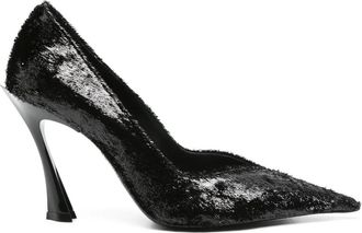 MUGLER Pumps con glitter 95mm - Nero