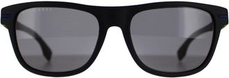 HUGO BOSS Rectangle Matte Black Blue Grey Polarized BOSS 1322/S