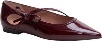 Linea Paolo Nuri Bow Pointed Toe Patent Flat in Dark Cherry at Nordstrom, Size 7.5
