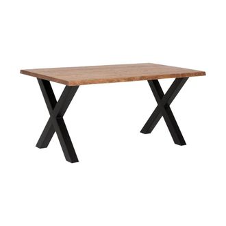 Hannun Mesa de comedor de abeto macizo marr&oacute;n 220x85 cm