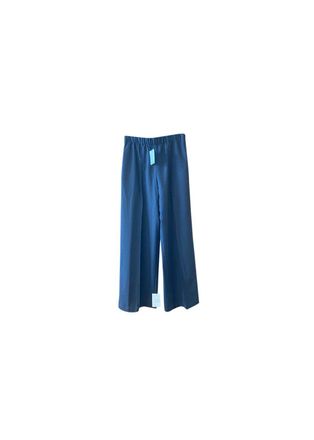 Raey Navy wool crepe tailored trousers Size M