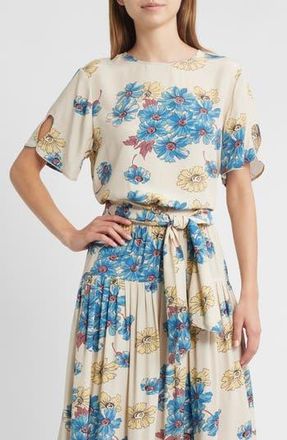 The Great. The Mandolin Floral Top in Sun Gold Floral at Nordstrom Rack, Size 3 (Fits Like 12-14 Us)