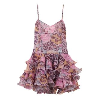 GCDS Gcds, Dames, Jurken, Roze, Maat: XL Chiffon
