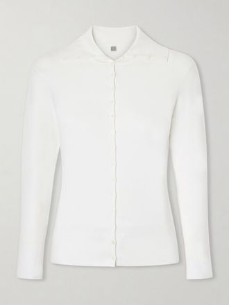 Toteme Cardigan In Maglia - Bianco sporco