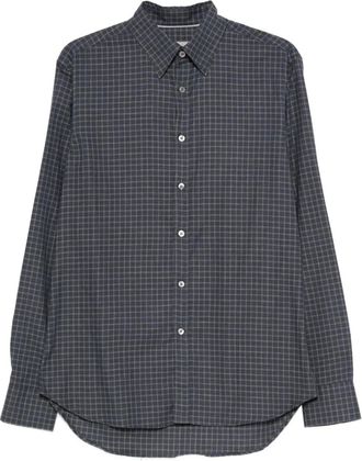 Canali Geruit overhemd - Blauw