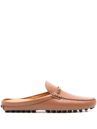 Tod's Tods Womens Leather Rubber Slippers - Tan - Size EU 36
