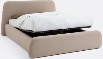 La Redoute Interieurs Kofferbed met opklapbare lattenbodem, Steen