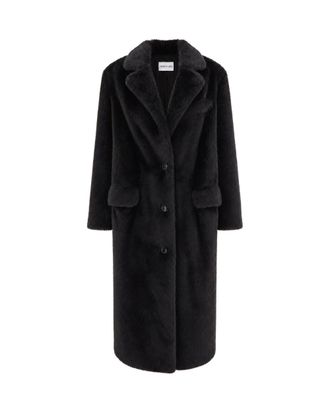 Stand Studio Black Emmie Long Faux Fur Coat