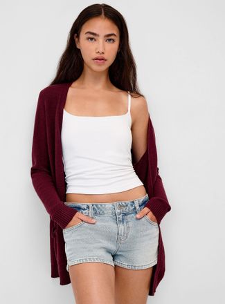 Only Womens Lesly patch pocket open Cardigan Sweater