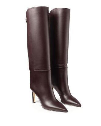 Jimmy Choo London Alizze 85 Leather Knee-High Boots Size 41