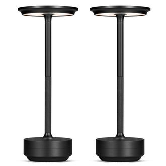 OEM 2 L&aacute;mparas De Mesa Inal&aacute;mbricas De Metal En Forma De I Con Sensor T&aacute;ctil, L&aacute;mpara De Escritorio Recargable Con 3 Colores Regulables