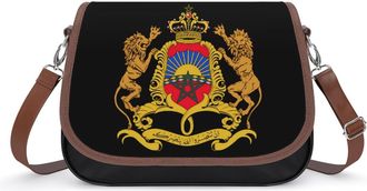Generic Morocco Coat of Arms Small Womens Crossbody Bags Shoulder Handbag with Adjustable Strap for Travel