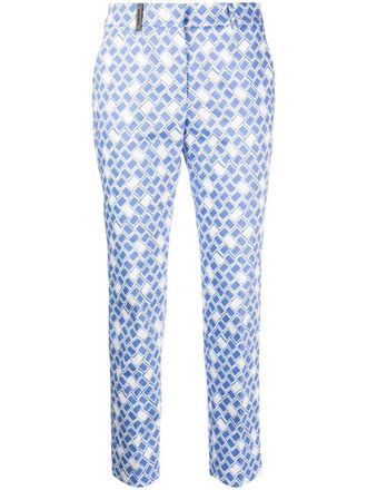 PESERICO Pantaloni con stampa geometrica - Blu