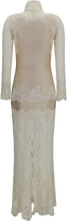 Paco Rabanne Womens Beige Polyamide Long Dress