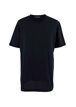 Dolce & Gabbana Crew Neck Black Cotton T-Shirt Size XXL