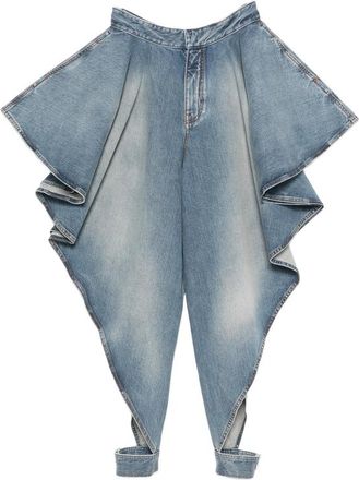 Alaia Asymmetric Draped Jeans