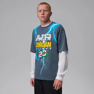 Nike Jordan Mens Jordan Brooklyn T-Shirt in Blue | IU1838-496
