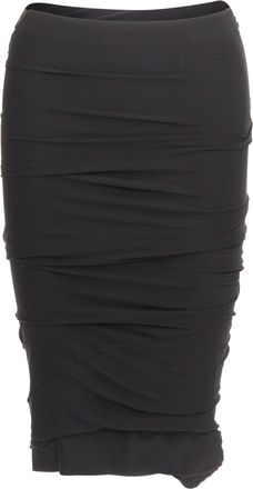 Tom Ford Black Viscose Ruched Asymmetric Skirt