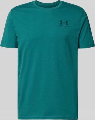 Under Armour Regular Fit T-Shirt mit Logo-Print Modell Left in Petrol, Gr&ouml;&szlig;e XXXL