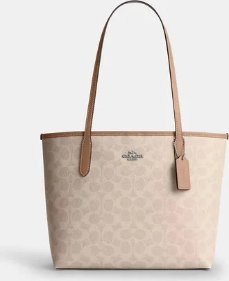 Coach Medium City Tote Bag In Signature Canvas