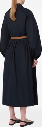 Max Mara Womens Midi Dress Blue Cotton